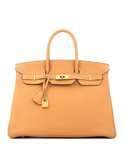 Pre-owned Pre-owned Hermes  Hermes Birkin 35 Togo Leather Gold Tone Hardware Satchel In Natural Sable