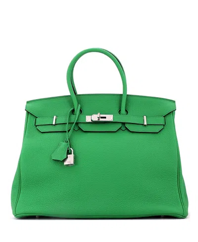 Pre-owned Pre-owned Hermes  Hermes Birkin 35 Togo Leather Satchel In Bamboo