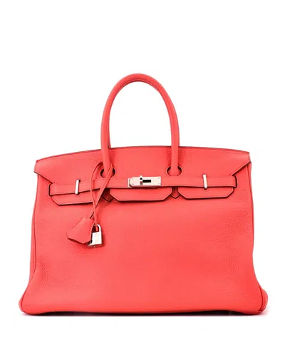 Pre-owned Pre-owned Hermes  Hermes Birkin 35 Togo Palladium Satchel In Bougainvillier