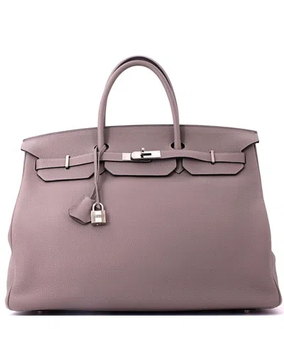 Pre-owned Pre-owned Hermes  Hermes Birkin 40 Handbag Grey Togo With Palladium Hardware In Gray