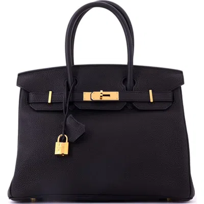 Pre-owned Hermes  Hermes Birkin Handbag Black Togo With Gold Hardware 30