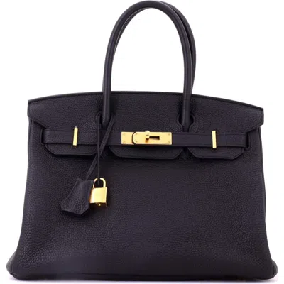 Pre-owned Hermes  Hermes Birkin Handbag Black Togo With Gold Hardware 30