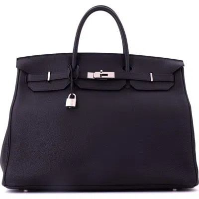 Pre-owned Hermes  Hermes Birkin Handbag Black Togo With Palladium Hardware 40