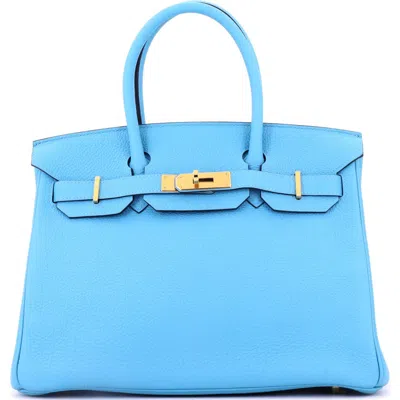 Pre-owned Hermes  Hermes Birkin Handbag Blue Togo With Gold Hardware 30