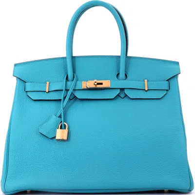 Pre-owned Hermes  Hermes Birkin Handbag Blue Togo With Gold Hardware 35