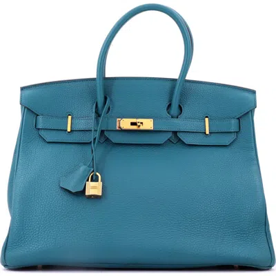 Pre-owned Hermes  Hermes Birkin Handbag Blue Togo With Gold Hardware 35