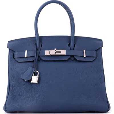 Pre-owned Hermes  Hermes Birkin Handbag Blue Togo With Palladium Hardware 30