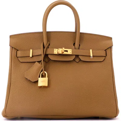 Pre-owned Hermes  Hermes Birkin Handbag Brown Togo With Gold Hardware 25