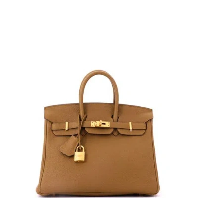 Pre-owned Hermes  Hermes Birkin Handbag Brown Togo With Gold Hardware 25