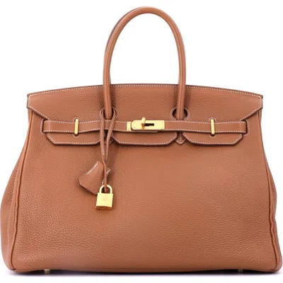 Pre-owned Hermes  Hermes Birkin Handbag Brown Togo With Gold Hardware 35