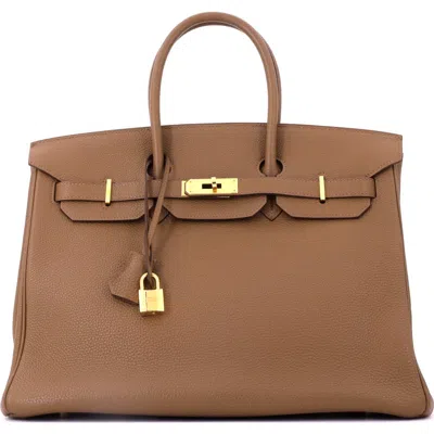 Pre-owned Hermes  Hermes Birkin Handbag Brown Togo With Gold Hardware 35