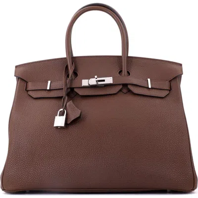 Pre-owned Hermes  Hermes Birkin Handbag Brown Togo With Palladium Hardware 35
