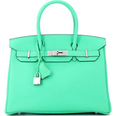 Pre-owned Hermes  Hermes Birkin Handbag Green Togo With Palladium Hardware 30