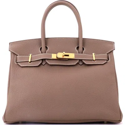 Pre-owned Hermes  Hermes Birkin Handbag Grey Togo With Gold Hardware 30 In Brown