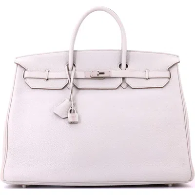 Pre-owned Hermes  Hermes Birkin Handbag Grey Togo With Palladium Hardware 40 In Purple