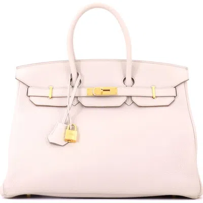 Pre-owned Hermes  Hermes Birkin Handbag Light Togo With Gold Hardware 35 In Pink