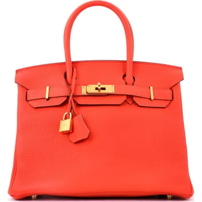 Pre-owned Hermes  Hermes Birkin Handbag Orange Togo With Gold Hardware 30