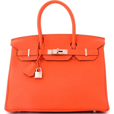 Pre-owned Hermes  Hermes Birkin Handbag Orange Togo With Palladium Hardware 30
