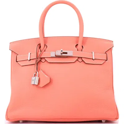Pre-owned Hermes  Hermes Birkin Handbag Pink Clemence With Palladium Hardware 30