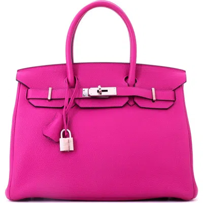 Pre-owned Hermes  Hermes Birkin Handbag Pink Togo With Palladium Hardware 30