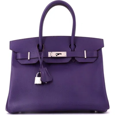 Pre-owned Hermes  Hermes Birkin Handbag Purple Epsom With Palladium Hardware 30