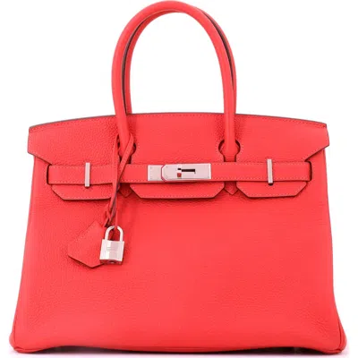 Pre-owned Pre-owned Hermes  Hermes Birkin Handbag Orange Togo With Palladium Hardware 35 In Red