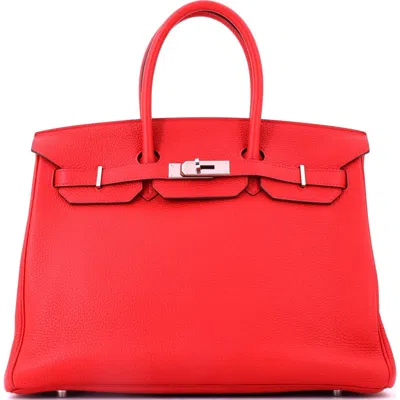 Pre-owned Hermes  Hermes Birkin Handbag Red Togo With Palladium Hardware 35