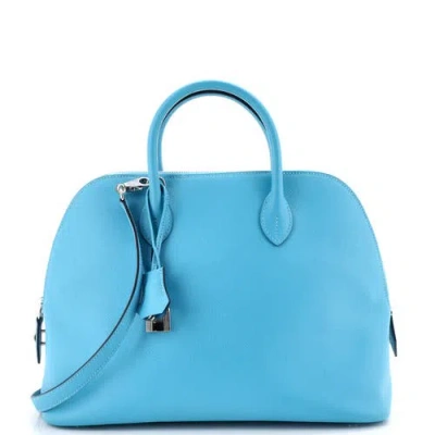 Pre-owned Hermes  Hermes Bolide 1923 Bag Epsom 30 In Blue