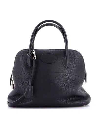Pre-owned Pre-owned Hermes  Hermes Bolide 31 Clemence Leather Top Handle Satchel In Black