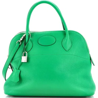 Pre-owned Hermes  Hermes Bolide Bag Clemence 31 In Green