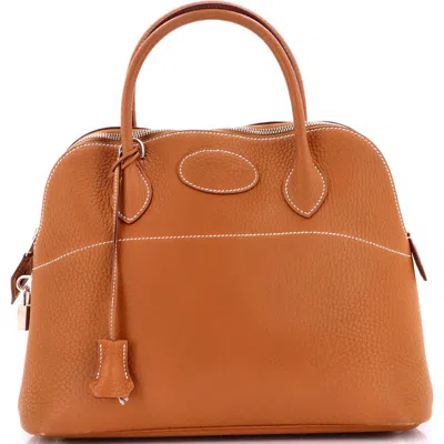 Pre-owned Hermes  Hermes Bolide Bag Fjord 31 In Gold