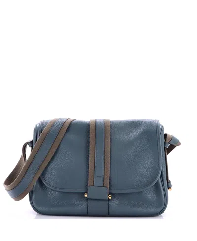 Pre-owned Pre-owned Hermes  Hermes Bourlingue Messenger Bag Clemence In Blue