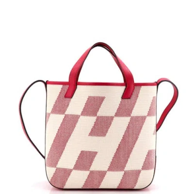Pre-owned Pre-owned Hermes  Hermes Cabas H En Biais Tote Canvas With Leather 27 In Pink