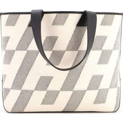 Pre-owned Pre-owned Hermes  Hermes Cabas H En Biais Tote Canvas With Leather 40 In Neutral