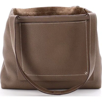 Pre-owned Hermes  Hermes Cabasellier Tote Clemence 31 In Brown