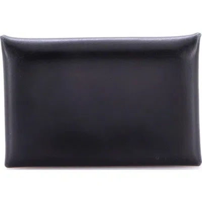 Pre-owned Hermes  Hermes Calvi Duo Card Holder Box Calf In Orange