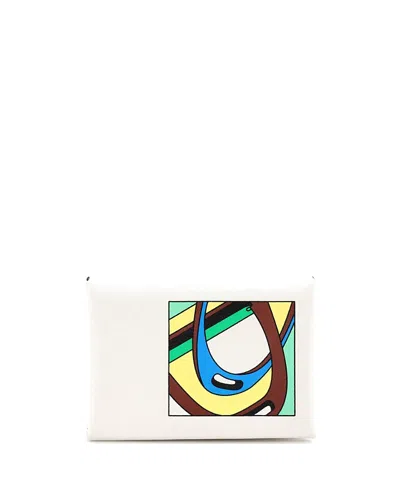Pre-owned Pre-owned Hermes  Hermes Calvi Duo Card Holder Printed Leather In Multi
