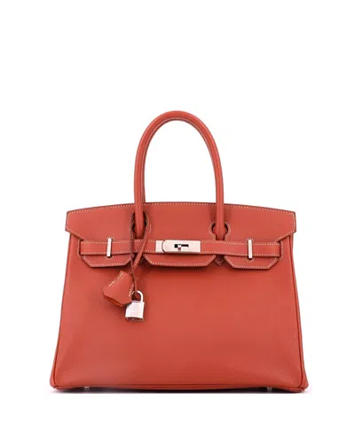 Pre-owned Pre-owned Hermes  Hermes Candy 30 Handbag Epsom In Candy - Brique/orange H