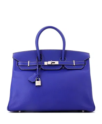 Pre-owned Pre-owned Hermes  Hermes Candy 35 Handbag Epsom In Blue
