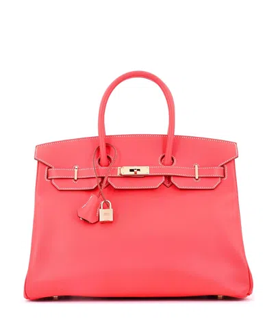 Pre-owned Pre-owned Hermes  Hermes Candy 35 Handbag Epsom In Candy - Rose Jaipur/gold