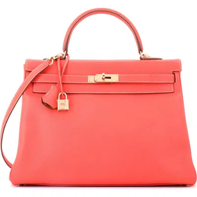 Pre-owned Hermes  Hermes Candy Kelly Handbag Epsom 35 In Purple