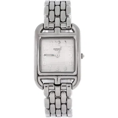 Pre-owned Hermes  Hermes Cape Cod Quartz Watch Stainless Steel 23 In Silver