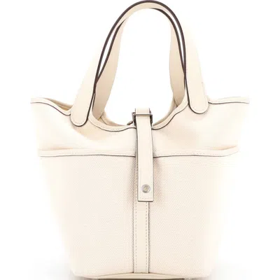 Pre-owned Hermes  Hermes Cargo Picotin Lock Bag Canvas And Swift Pm In Brown