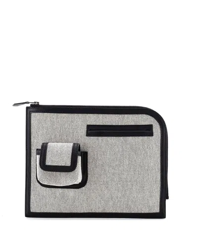 Pre-owned Pre-owned Hermes  Hermes Cargo Travel Pouch Toile And Swift In Black