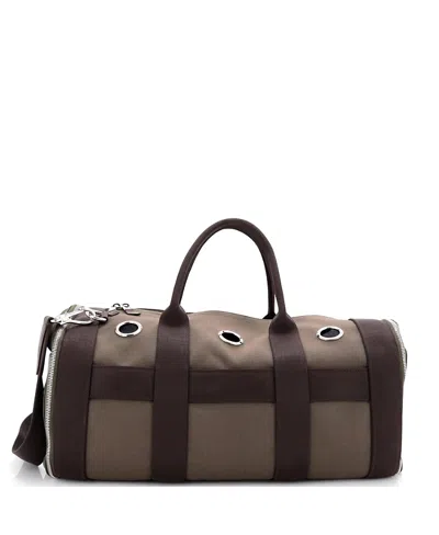 Pre-owned Pre-owned Hermes  Hermes Carrying Dog Bag Canvas In Green