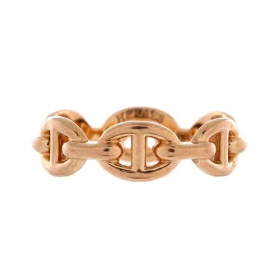 Pre-owned Hermes  Hermes Chaine D'ancre Enchainee Ring 18k Rose Gold Small