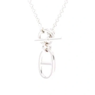 Pre-owned Hermes  Hermes Chaine D'ancre Pendant Necklace Sterling Silver