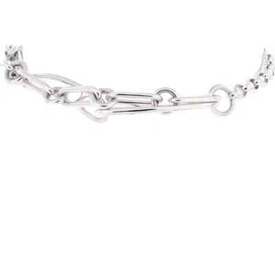 Pre-owned Hermes  Hermes Chaine D'ancre Punk Bracelet Sterling Silver