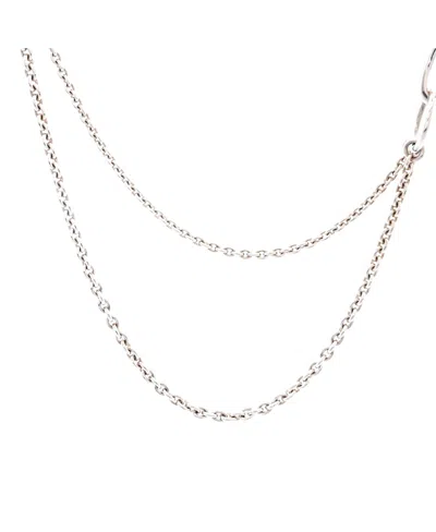 Pre-owned Pre-owned Hermes  Hermes Chaine D'ancre Punk Long Double Necklace Sterling Silver, 30