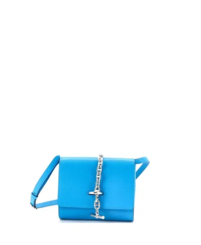 Pre-owned Pre-owned Hermes  Hermes Chaine D'ancre To Go Leather Wallet In Blue